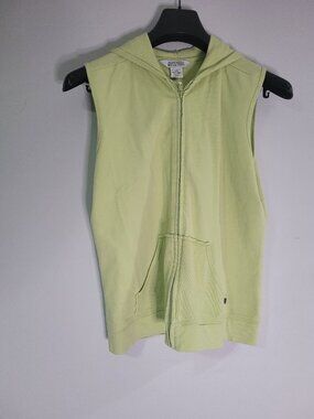 Northern Reflections Women's Sleeveless Zip-Up Hoodie Vest Size M Mint Green